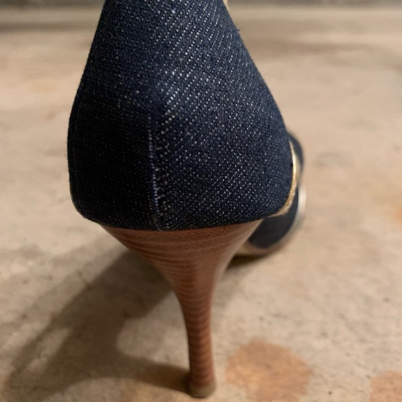 Steve Madden Denim & Gold Pipping heels - Picture 5 of 8